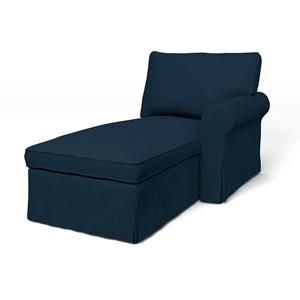 Bemz IKEA - Hoes voor chaise longue Ektorp met armleuning rechts, Midnight, Fluweel