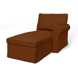 Bemz IKEA - Hoes voor chaise longue Ektorp met armleuning rechts, Cinnamon, Fluweel