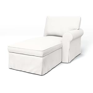 Bemz IKEA - Hoes voor chaise longue Ektorp met armleuning rechts, Soft White, Linnen