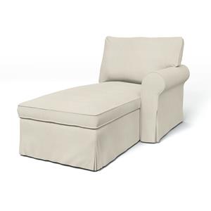 Bemz IKEA - Hoes voor chaise longue Ektorp met armleuning rechts, Unbleached, Linnen