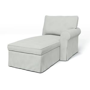 Bemz IKEA - Hoes voor chaise longue Ektorp met armleuning rechts, Silver Grey, Linnen