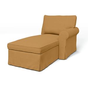 Bemz IKEA - Hoes voor chaise longue Ektorp met armleuning rechts, Mustard, Linnen