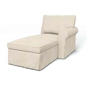 Bemz IKEA - Hoes voor chaise longue Ektorp met armleuning rechts, Ecru, BOUCLÉ EN TEXTUUR