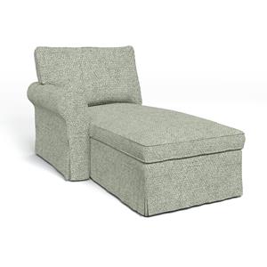 Bemz IKEA - Hoes voor chaise longue Ektorp met armleuning links, Pistachio, BOUCLÉ EN TEXTUUR
