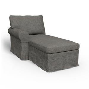 Bemz IKEA - Hoes voor chaise longue Ektorp met armleuning links, Taupe, BOUCLÉ EN TEXTUUR