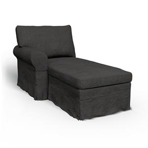 Bemz IKEA - Hoes voor chaise longue Ektorp met armleuning links, Espresso, Linnen