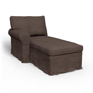 Bemz IKEA - Hoes voor chaise longue Ektorp met armleuning links, Cocoa, Linnen