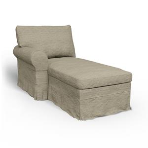 Bemz IKEA - Hoes voor chaise longue Ektorp met armleuning links, Light Sand, BOUCLÉ EN TEXTUUR