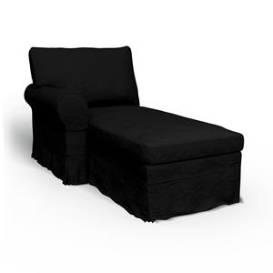 Bemz IKEA - Hoes voor chaise longue Ektorp met armleuning links, Black, Fluweel