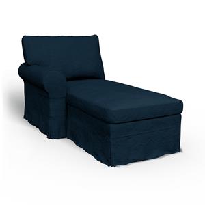 Bemz IKEA - Hoes voor chaise longue Ektorp met armleuning links, Midnight, Fluweel