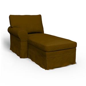 Bemz IKEA - Hoes voor chaise longue Ektorp met armleuning links, Turmeric, Fluweel