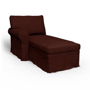 Bemz IKEA - Hoes voor chaise longue Ektorp met armleuning links, Ground Coffee, Fluweel