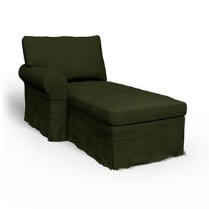 Bemz IKEA - Hoes voor chaise longue Ektorp met armleuning links, Moss, Fluweel