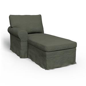 Bemz IKEA - Hoes voor chaise longue Ektorp met armleuning links, Rosemary, Linnen