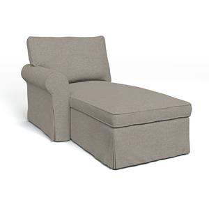 Bemz IKEA - Hoes voor chaise longue Ektorp met armleuning links, Greige, BOUCLÉ EN TEXTUUR