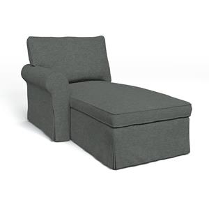 Bemz IKEA - Hoes voor chaise longue Ektorp met armleuning links, Laurel, BOUCLÉ EN TEXTUUR