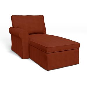 Bemz IKEA - Hoes voor chaise longue Ektorp met armleuning links, Burnt Sienna, Moody Seventies Collection