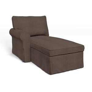 Bemz IKEA - Hoes voor chaise longue Ektorp met armleuning links, Cocoa, Linnen