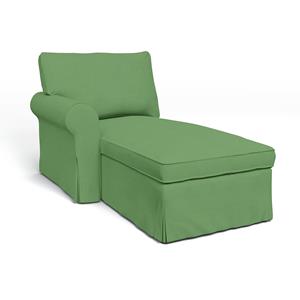 Bemz IKEA - Hoes voor chaise longue Ektorp met armleuning links, Apple Green, Linnen
