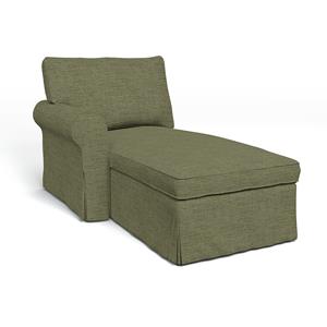 Bemz IKEA - Hoes voor chaise longue Ektorp met armleuning links, Meadow Green, BOUCLÉ EN TEXTUUR