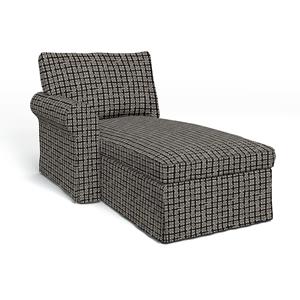 Bemz IKEA - Hoes voor chaise longue Ektorp met armleuning links, Chocolate, Fluweel