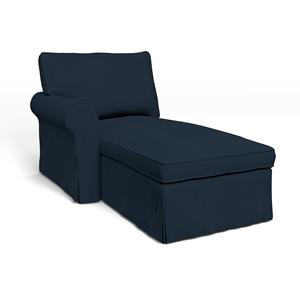 Bemz IKEA - Hoes voor chaise longue Ektorp met armleuning links, Navy Blue, Katoen
