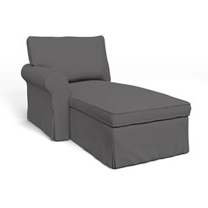 Bemz IKEA - Hoes voor chaise longue Ektorp met armleuning links, Smoked Pearl, Katoen