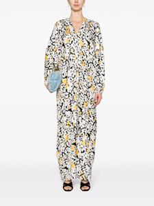 Lanvin floral-print silk long dress - Wit