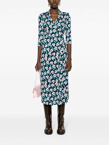 DVF Diane von Furstenberg Abigail floral-print silk dress - Zwart