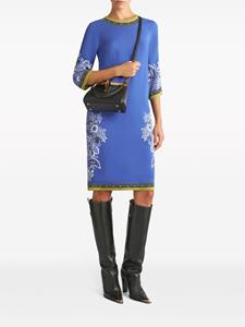 ETRO floral-print cady shift dress - Blauw