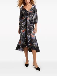 Cinq A Sept floral-print V-neck dress - Zwart