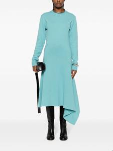 Jil Sander asymmetric-hem wool dress - Blauw