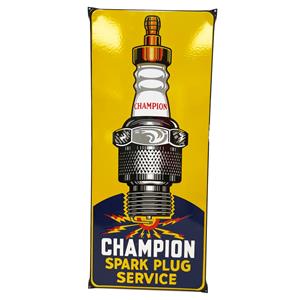 Fiftiesstore Champion Spark Plug Service Emaille Bord 70 x 30 cm
