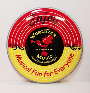 Fiftiesstore Wurlitzer Musical Fun Emaille Bord - Ø41cm