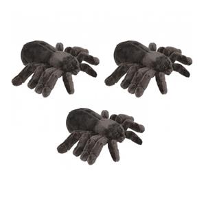 3x stuks pluche tarantula spinnen knuffels 16 cm -