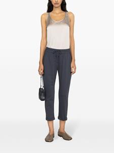 Brunello Cucinelli beaded cotton cropped trousers - Blauw