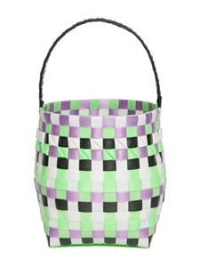 Marni Kids Geweven bucket-tas met logo applicatie - Groen