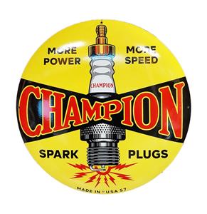 Fiftiesstore Champion Spark Plugs Emaille Bord - Ø50cm