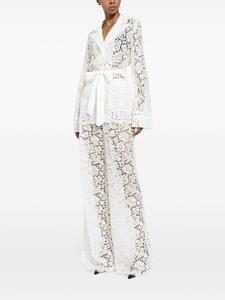 Dolce & Gabbana Lange palazzo broek met bloemenkant - Wit