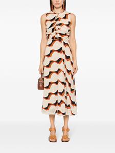 Ulla Johnson geometric-pattern print draped dress - Beige