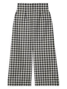 Burberry Cropped broek met pied-de-poule print - Zwart