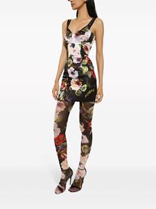 Dolce & Gabbana Jurk met bloemenprint - Zwart