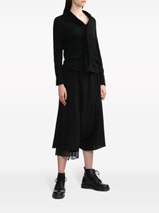 Y's asymmetric cropped-leg trousers - Zwart