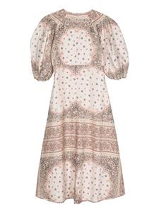 ZIMMERMANN Day paisley-print linen dress - Beige