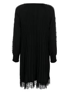 NISSA Plooi-jurk met afwerking van kant - Zwart