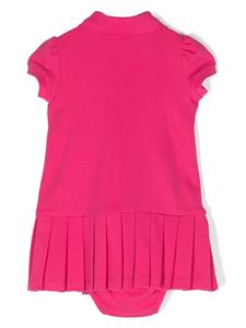 Ralph Lauren Kids Pony-embroidered pleated dress - Roze