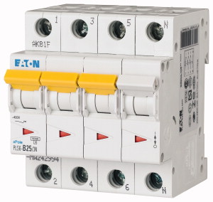 Eaton Power Quality Eaton installatieautomaat 3 PLS 6, 4 polen, 4 polen (totaal), kar B
