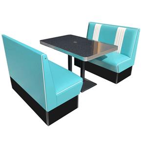 Fiftiesstore Hollywood Diner Retro Diner Set - Turquoise/Wit