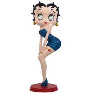 Fiftiesstore Betty Boop Klassiek Pose (Blauwe Glitter Jurk) Beeldje