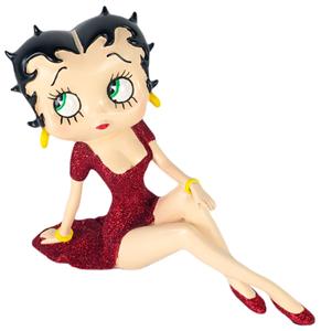Fiftiesstore Betty Boop Demure - Rode Glitter Jurk Beeldje 21,5 cm